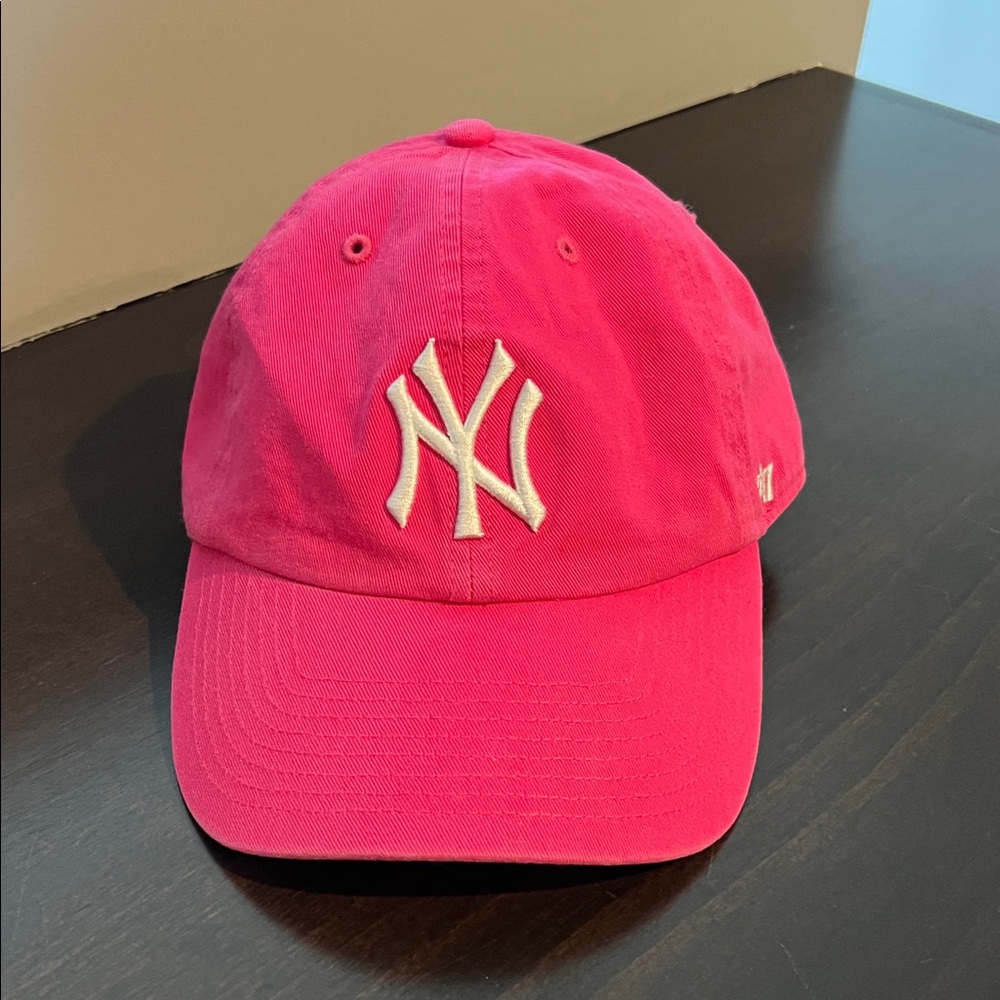 New Era Hot Pink NY Baseball Cap with White Logo